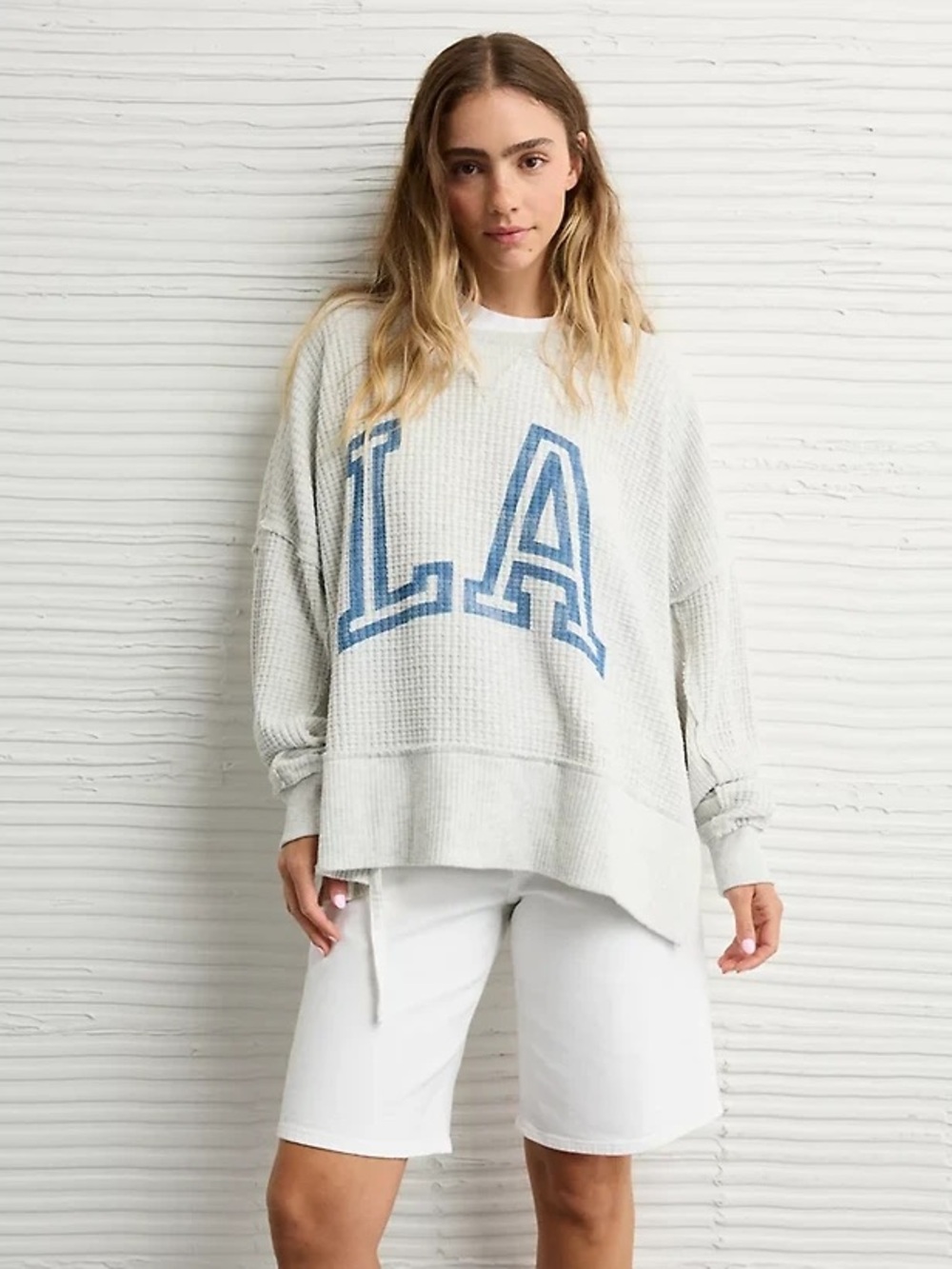 NWOT American Eagle Outfitters waffle knit graphic sweatshirt Size Large